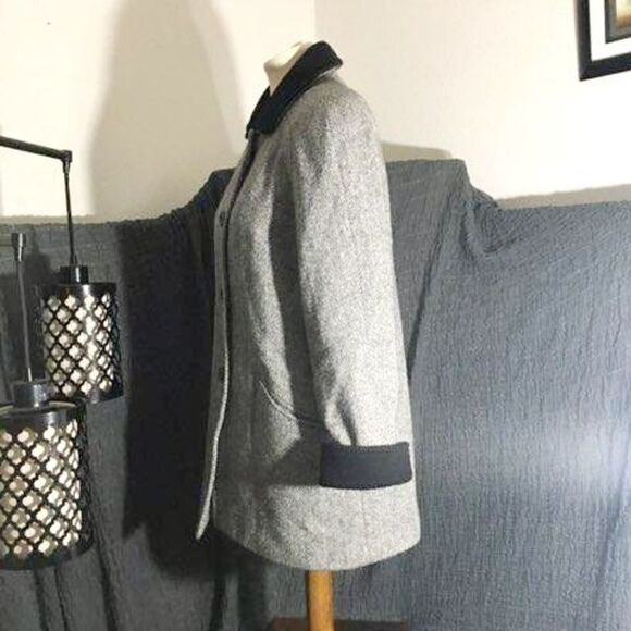 Herman Kay VTG Wool Gray Coat/Jacket Size 10P - Picture 3 of 12
